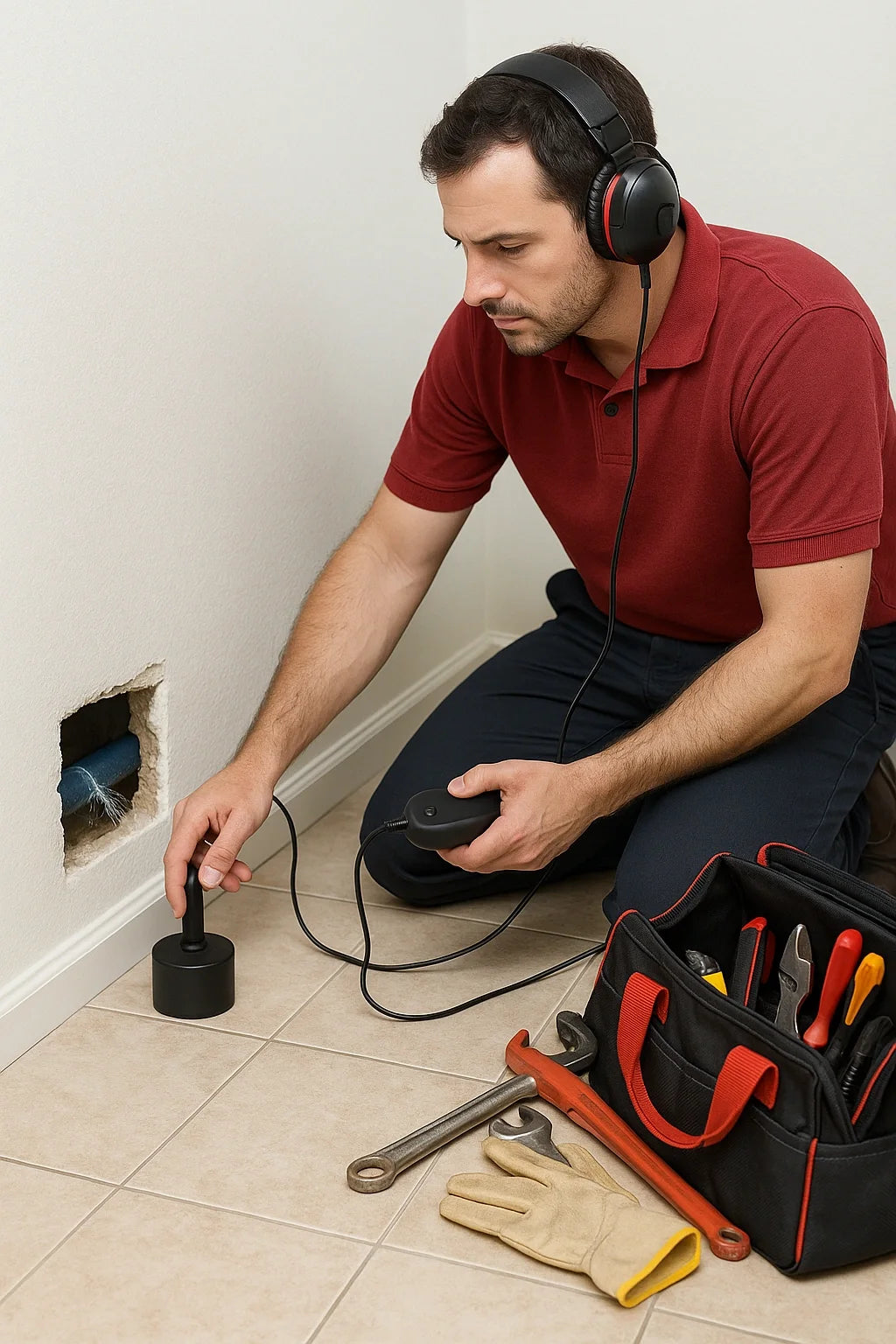 Détecteur de Fuite d'Eau Professionnel avec Casque