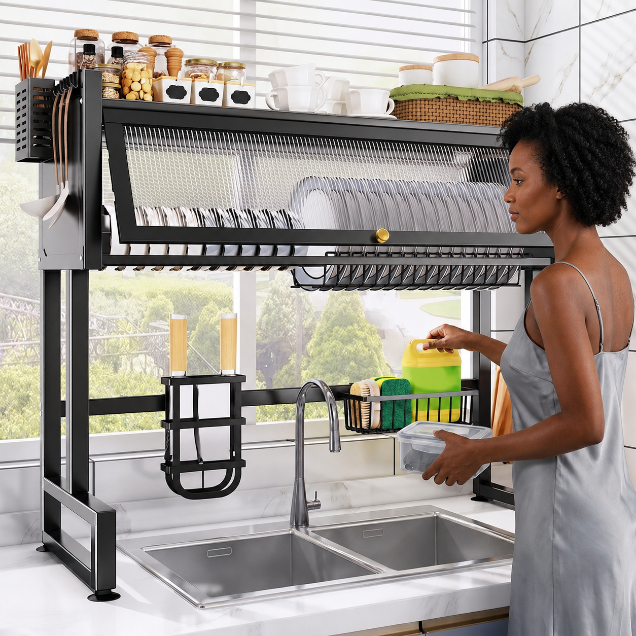 Égouttoir Vaisselle Pro — Structure Inox Réglable, Montage Au-Dessus de l'Évier
