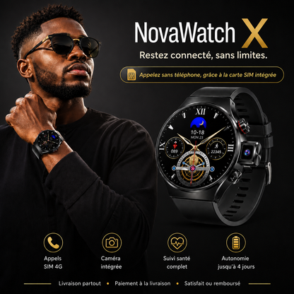 NovaWatch X : SIM, Caméra & Suivi Santé — Tout à Votre Poignet