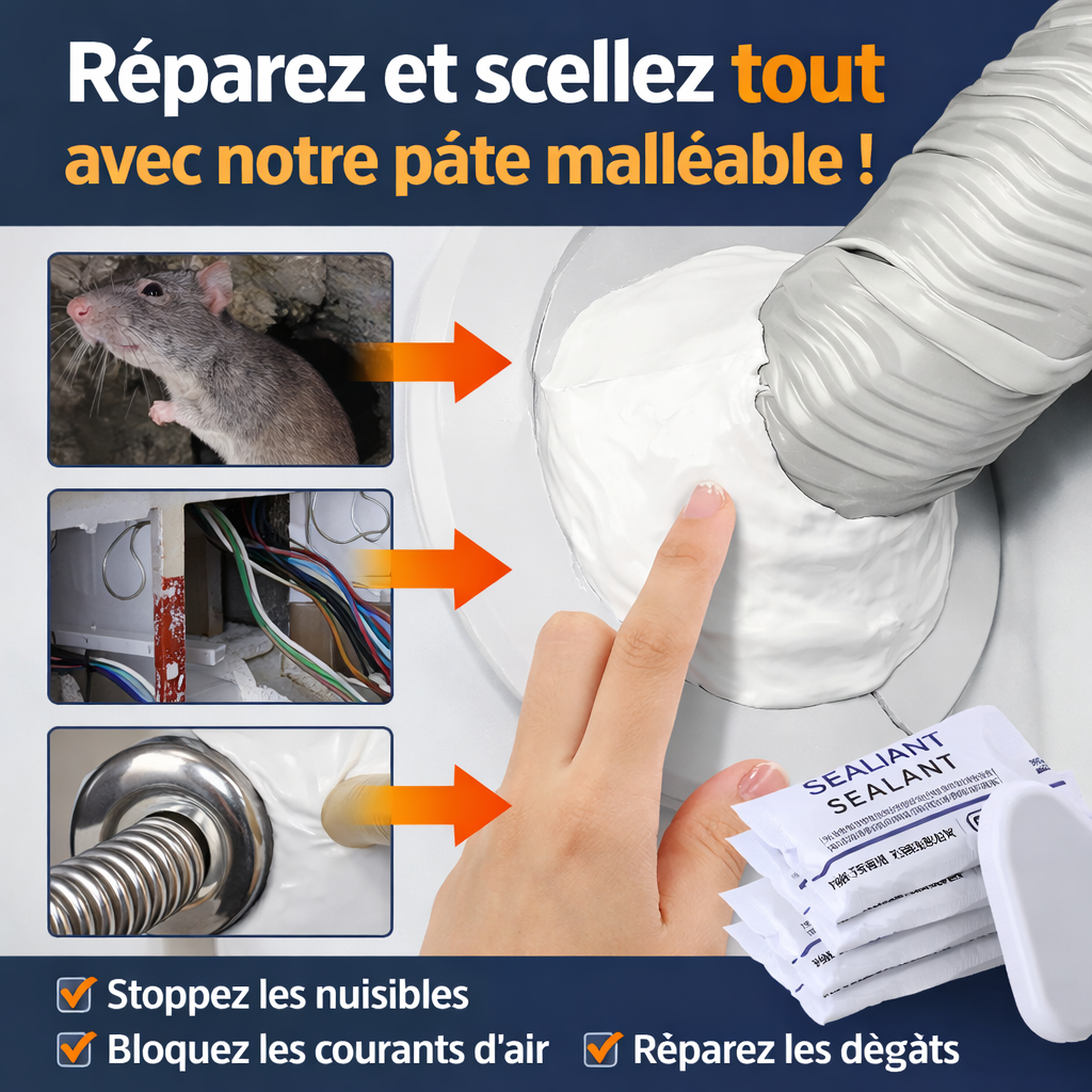 Argile d'étanchéité multi-usages pour murs et tuyaux